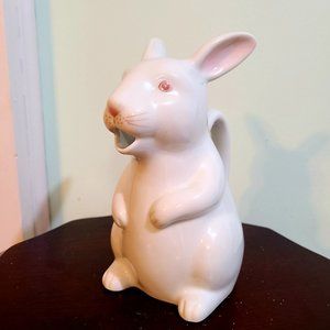 Vintage Japan Bunny White Pitcher in excellent Condition 8" high x 6 1/2" wide